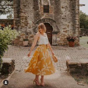 H&M Yellow MIDI Skirt NWT